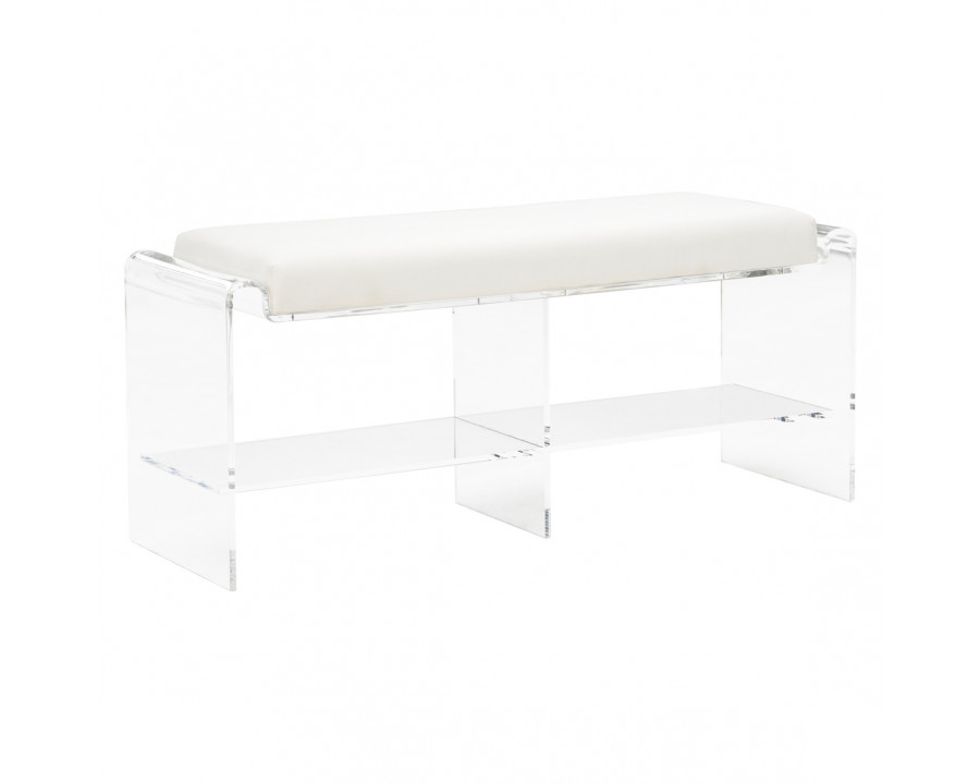 Chelsea House Renee Acrylic Long Bench - Clear/Cream