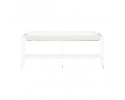 Chelsea House Renee Acrylic Long Bench - Clear/Cream