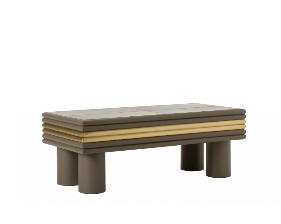 Chelsea House Coulter Cocktail Table - Gray, Leather