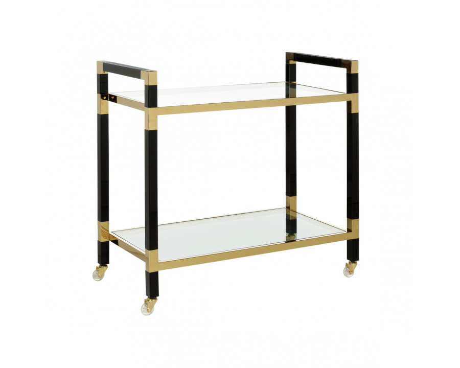 Chelsea House Acrylic Bar Cart - Black/Brass