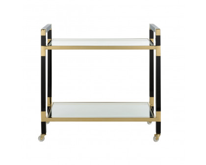 Chelsea House Acrylic Bar Cart - Black/Brass