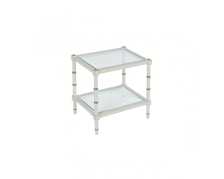 Chelsea House Conner Cane End Table - Gray