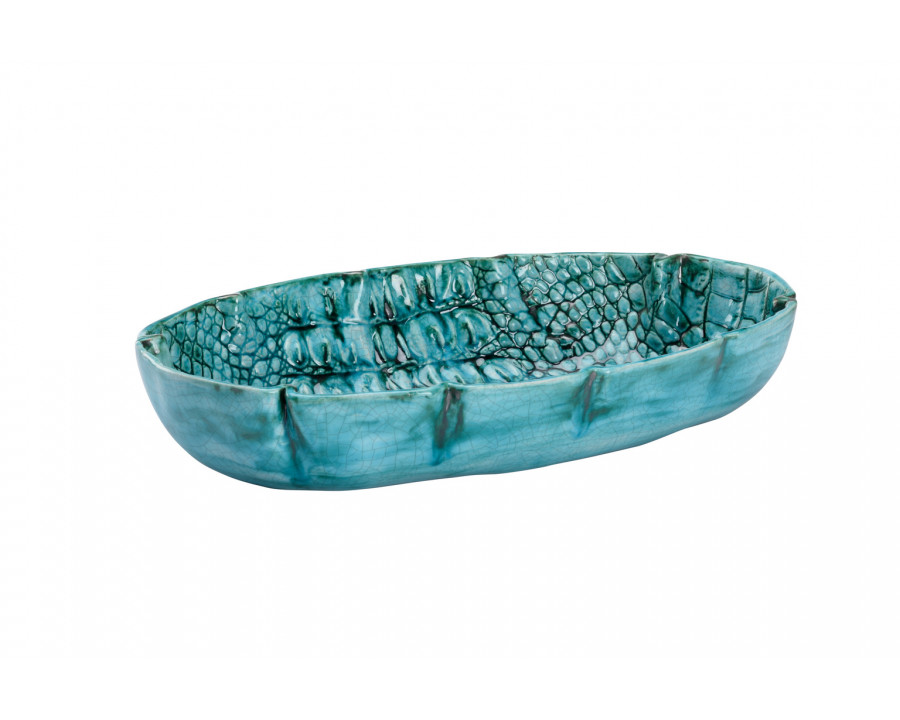 Chelsea House - Crocodile Bowl in Turquoise Glase/Gold