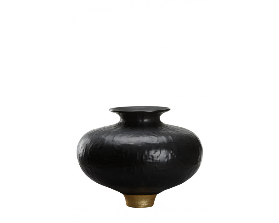 Chelsea House - Tippy Vase in Black/Gold