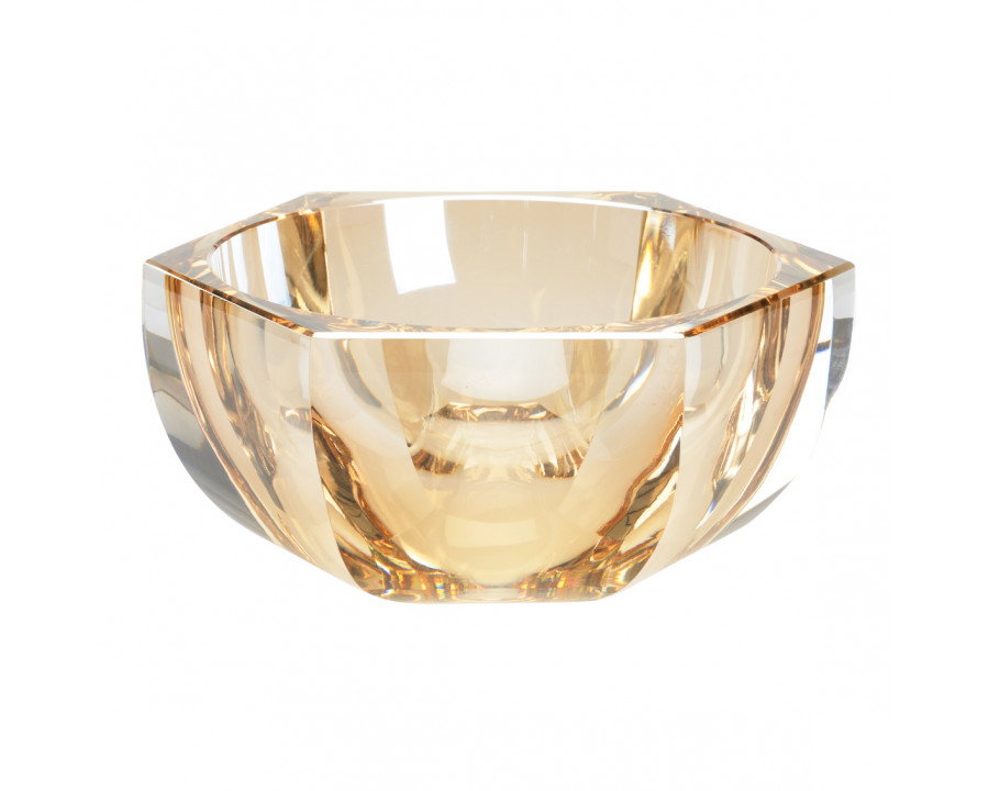 Chelsea House - Crystal Hexagonal Bowl in Amber