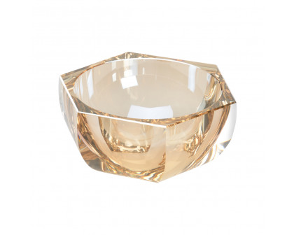 Chelsea House - Crystal Hexagonal Bowl in Amber