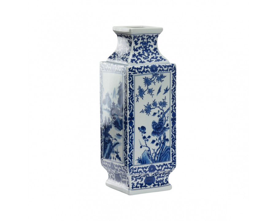 Chelsea House - Dynasty Landscape Vase in Blue/White