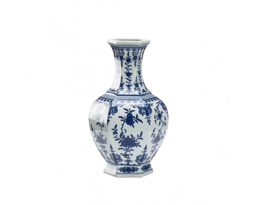 Chelsea House - Dynasty Flower Vase in Blue/White