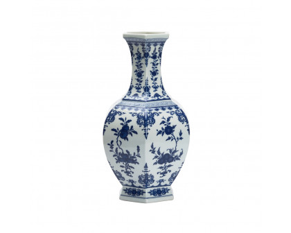 Chelsea House - Dynasty Flower Vase in Blue/White