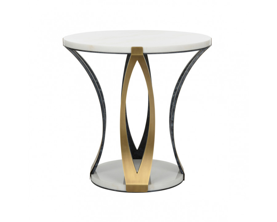 Chelsea House - Grenelle Occasional Table in Natural White/Antique Brass