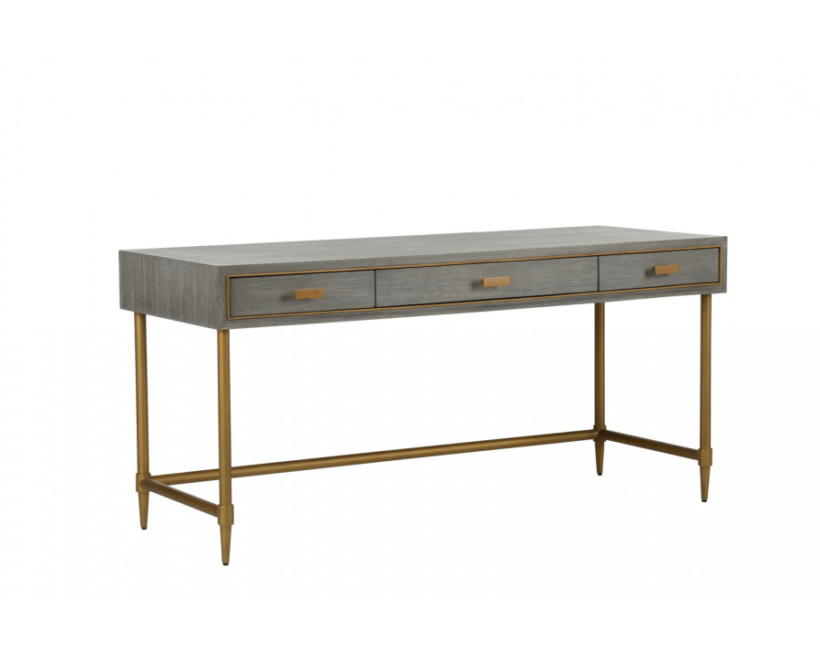 Chelsea House Margaret Writing Desk - Gray Wash/Gold