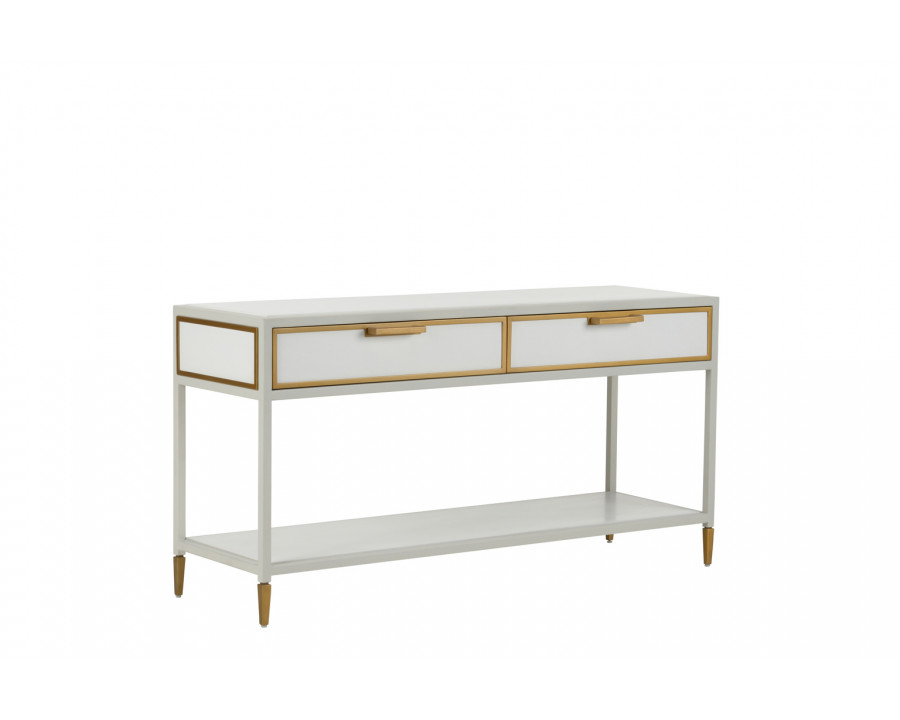 Chelsea House - Bobbie Console in White/Antique Brass