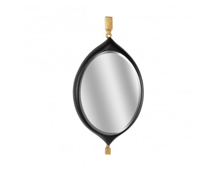 Chelsea House - Cabochon Pendant Mirror in Matte Black