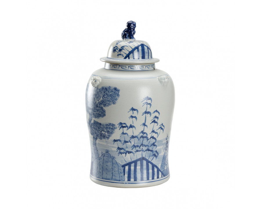 Chelsea House Song Bird Ginger Jar - Blue/ White