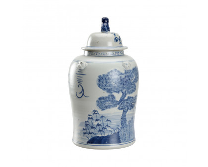 Chelsea House Song Bird Ginger Jar - Blue/ White