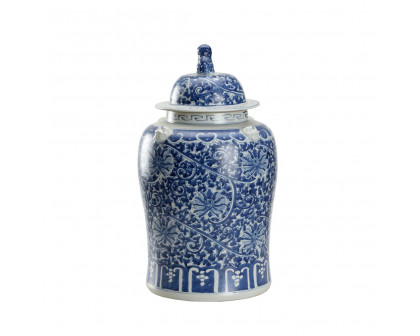 Chelsea House Song Blossom Ginger Jar - Blue/ White