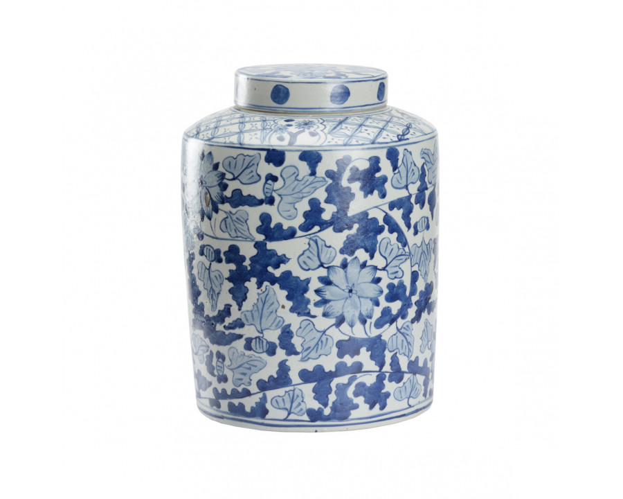 Chelsea House - Song Leaf Ginger Jar in Blue/White