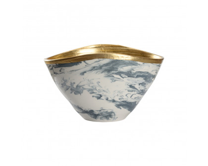 Chelsea House - Grigio Large Bowl in Slate Blue/White