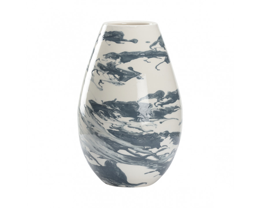 Chelsea House - Grigio Vase in Slate Blue/White