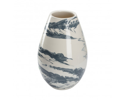 Chelsea House - Grigio Vase in Slate Blue/White