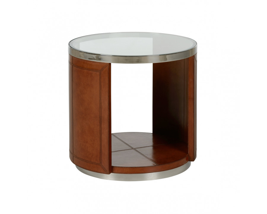 Chelsea House - Craftsman Side Table in Cognac/Clear