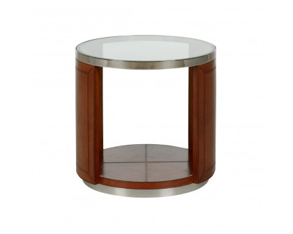 Chelsea House - Craftsman Side Table in Cognac/Clear