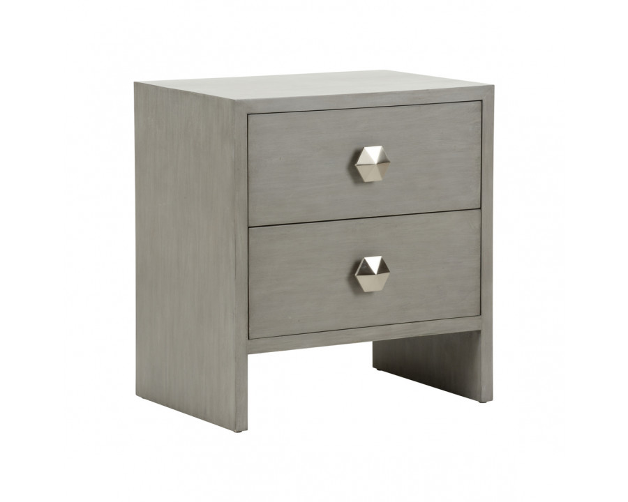 Chelsea House Moxy Bedside Table with 2 Drawer - Gray