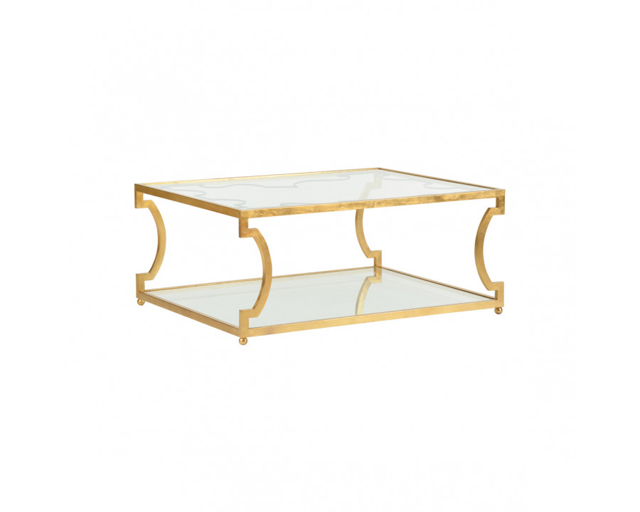 Chelsea House - Vincennes Coffee Table in Gold Leaf/Black/Clear