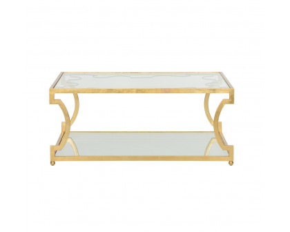 Chelsea House - Vincennes Coffee Table in Gold Leaf/Black/Clear