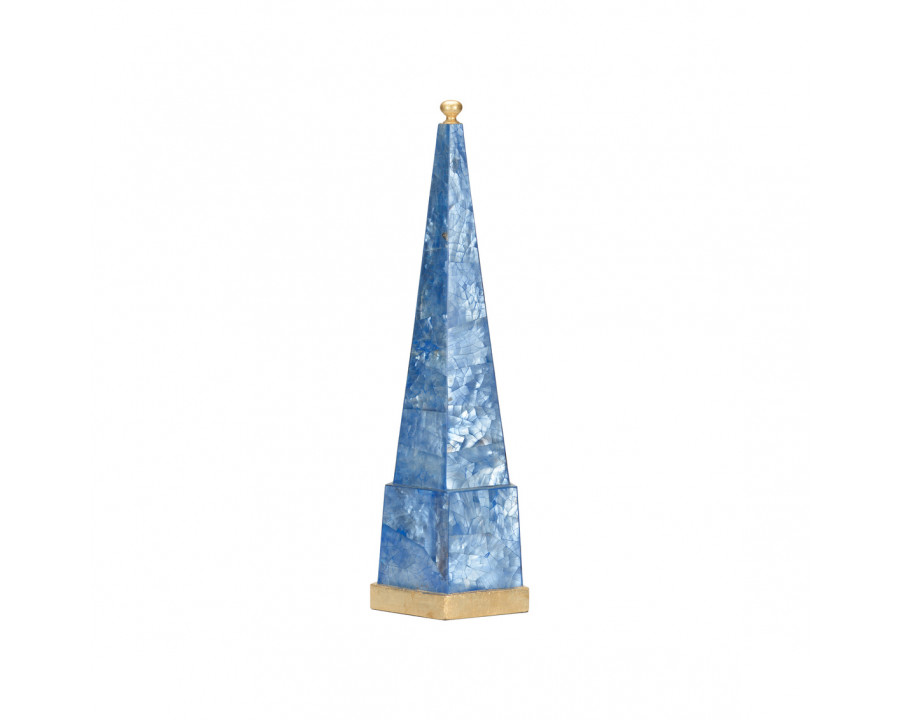 Chelsea House - Capiz Obelisk in Gold Leaf/Natural Blue