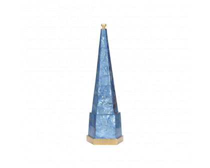 Chelsea House - Capiz Obelisk in Gold Leaf/Natural Blue