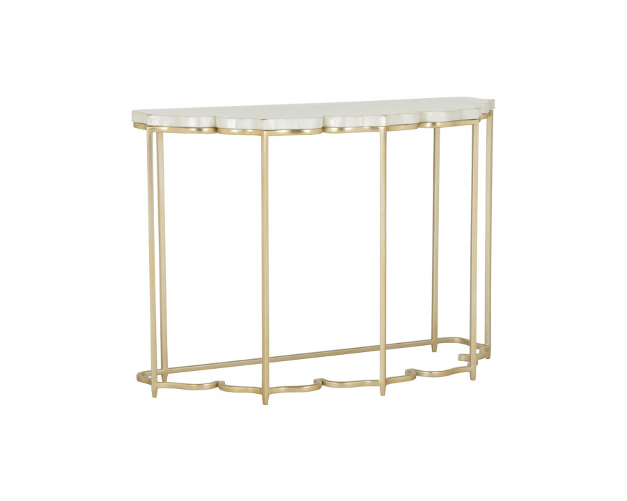 Chelsea House - Lotus Flower Console in Gold/Natural White