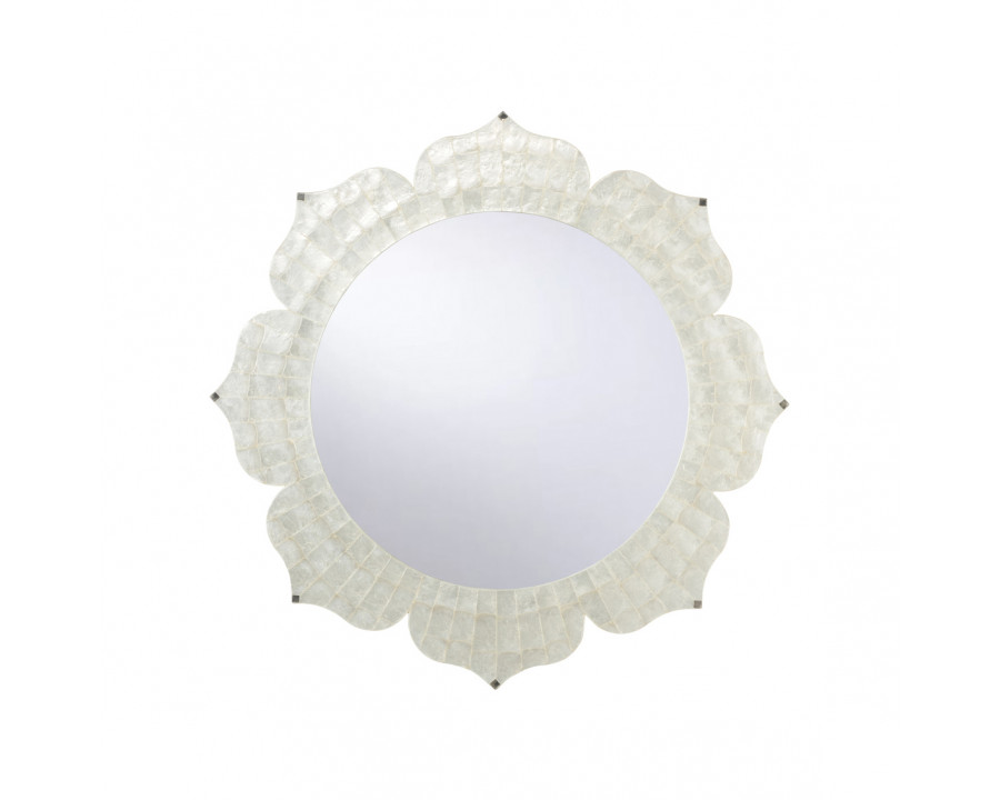 Chelsea House - Lotus Flower Mirror in Natural White/Plain