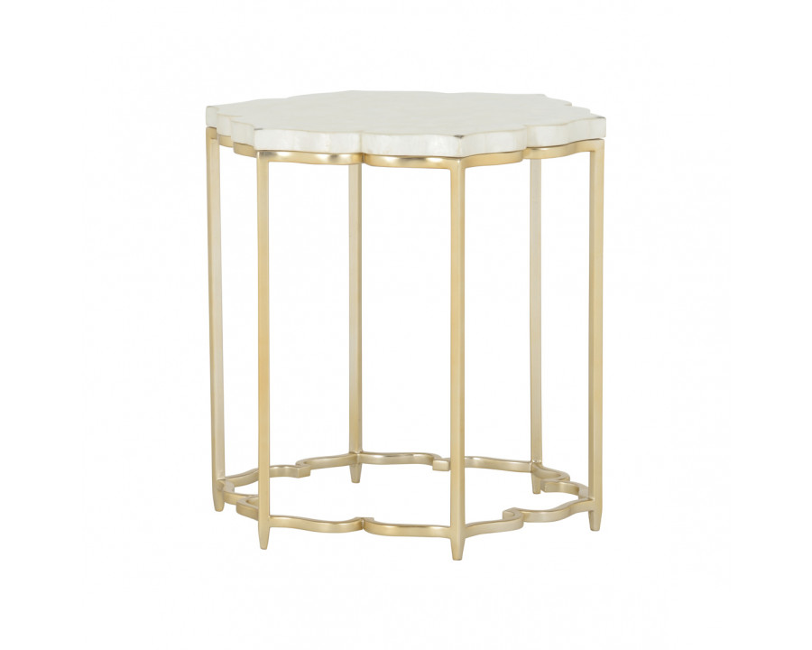 Chelsea House - Lotus Flower Side Table in Gold/Natural White