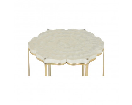 Chelsea House - Lotus Flower Side Table in Gold/Natural White