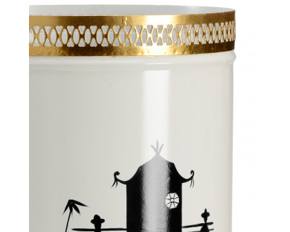 Chelsea House - Yand Decorated Vase in Black/White