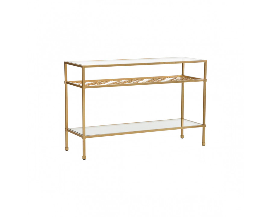 Chelsea House - Pacific Coast Console Table in Antique Gold/Clear