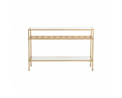 Chelsea House - Pacific Coast Console Table in Antique Gold/Clear