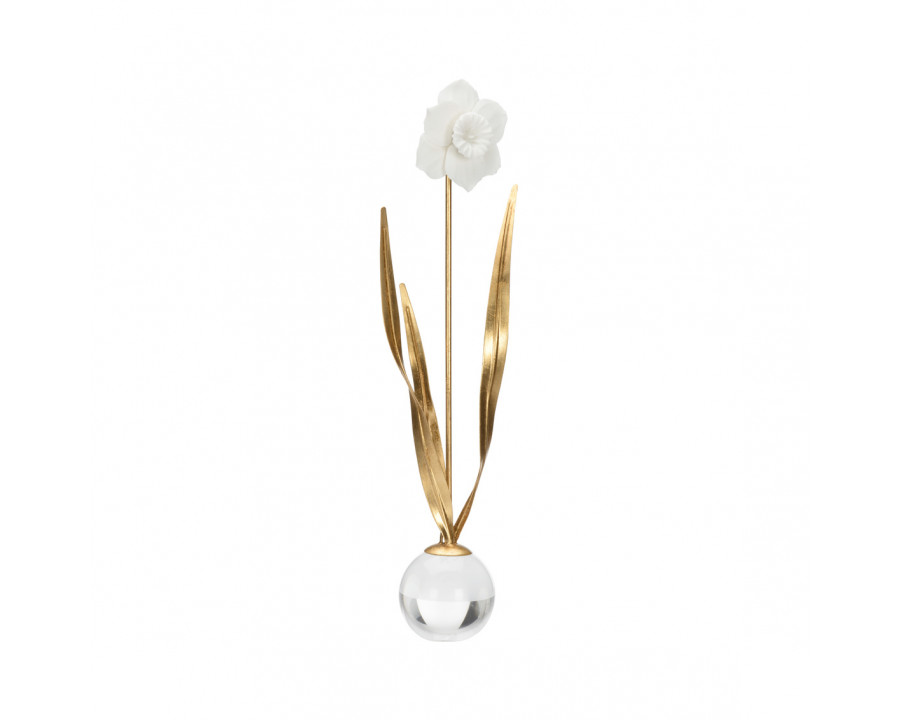 Chelsea House - Daffodil in Antique Gold Leaf/Matte White