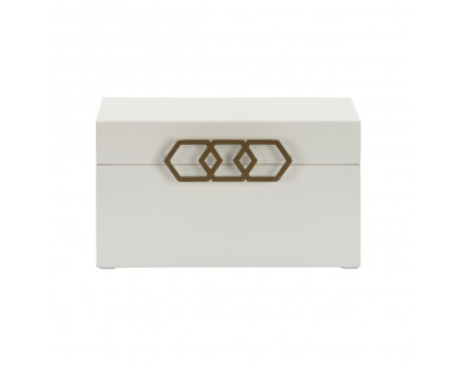 Chelsea House Tiffany Box- White, Small - White/Antique Brass