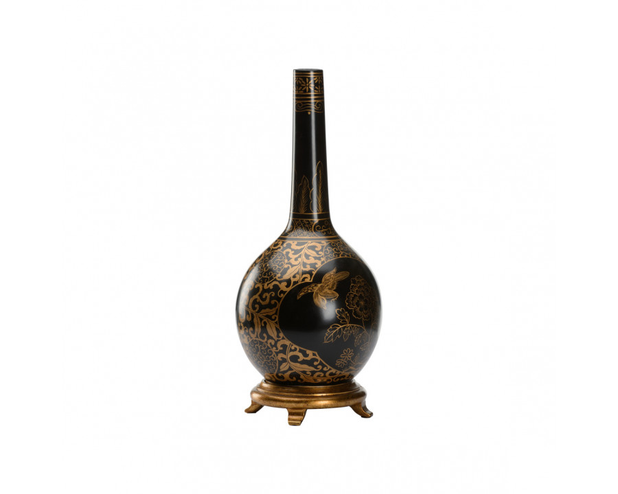 Chelsea House - Bottle Vase in Black, Ceramic