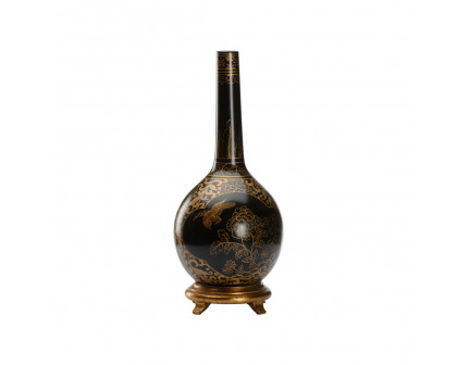 Chelsea House - Bottle Vase in Black, Ceramic