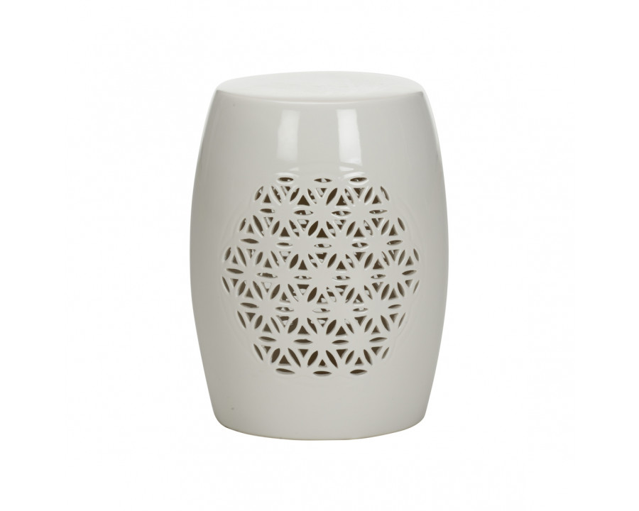 Chelsea House - Flower of Life Garden Seat in White