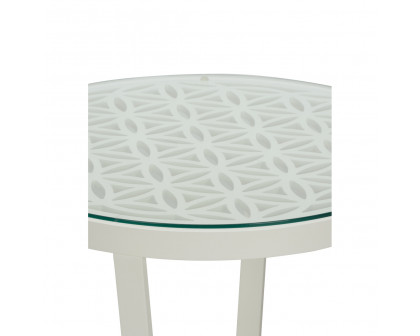 Chelsea House Flower of Life Side Table - White