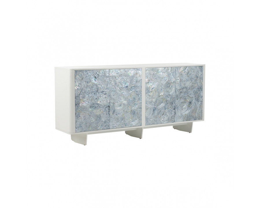 Chelsea House - Lapiz Shell Console in White/Blue