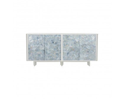 Chelsea House - Lapiz Shell Console in White/Blue