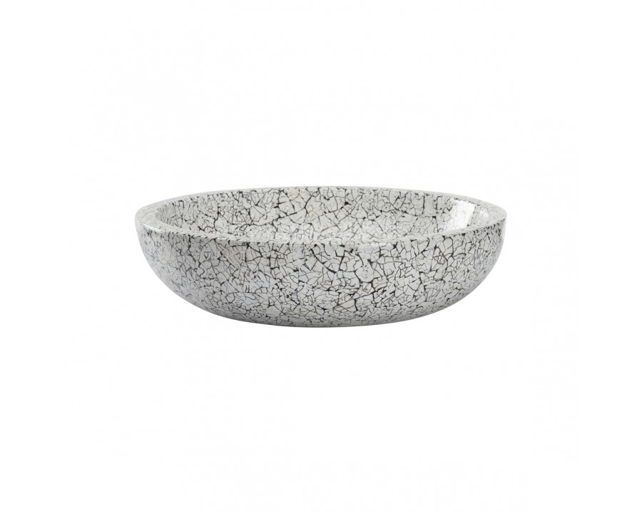 Chelsea House - Crackled Bowl in Black/White