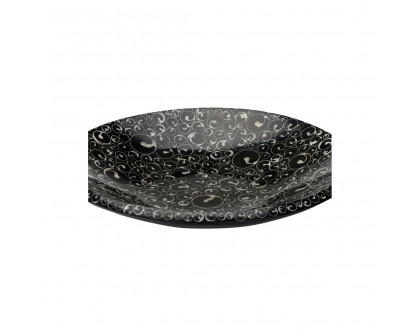 Chelsea House Crackled Platter - Black/White