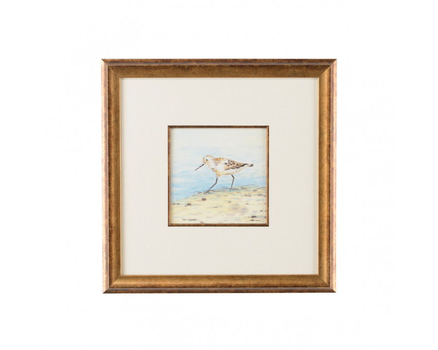 Chelsea House - Sand Piper V with White Mat in Antique Gold