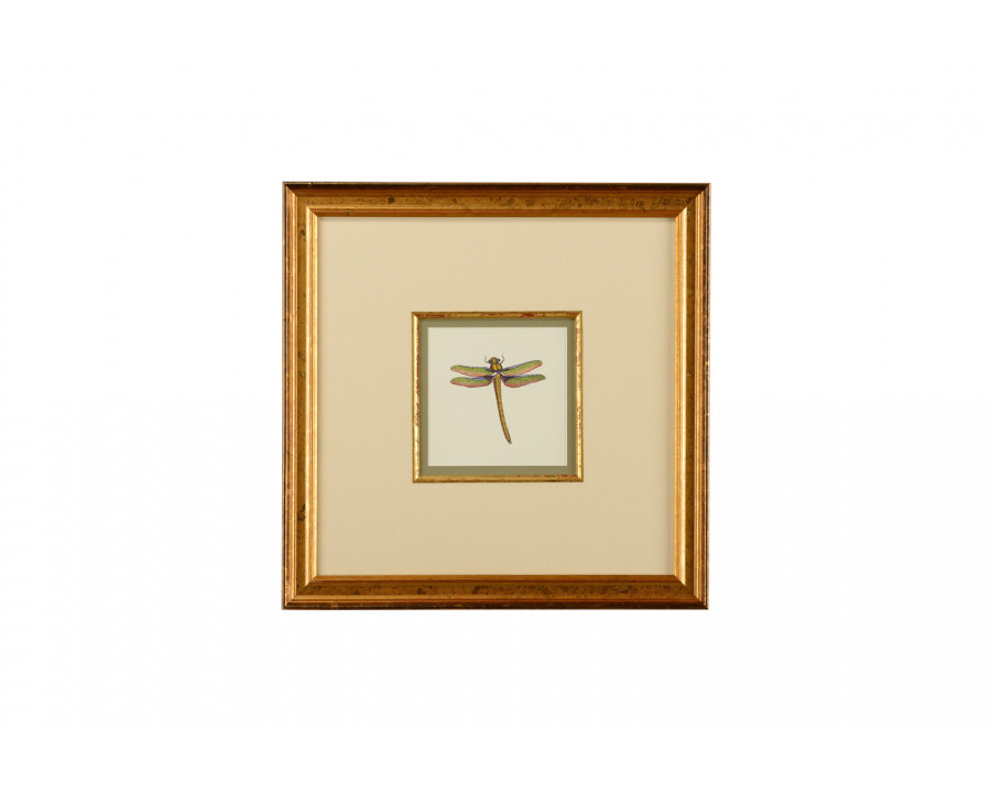 Chelsea House - Miniature Dragonfly I with Linen Double Mat in Gold Fillet